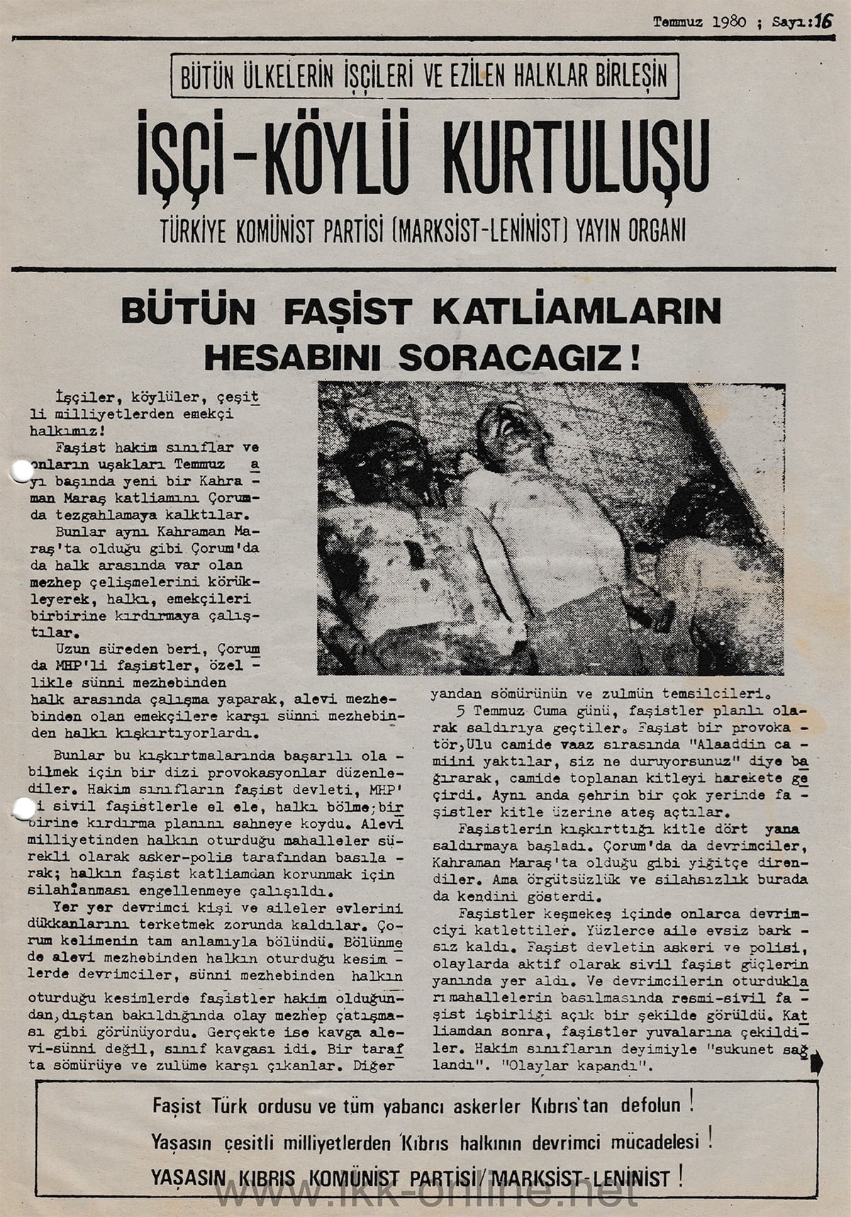 İşçi Köylü Kurtuluşu 16. Sayı